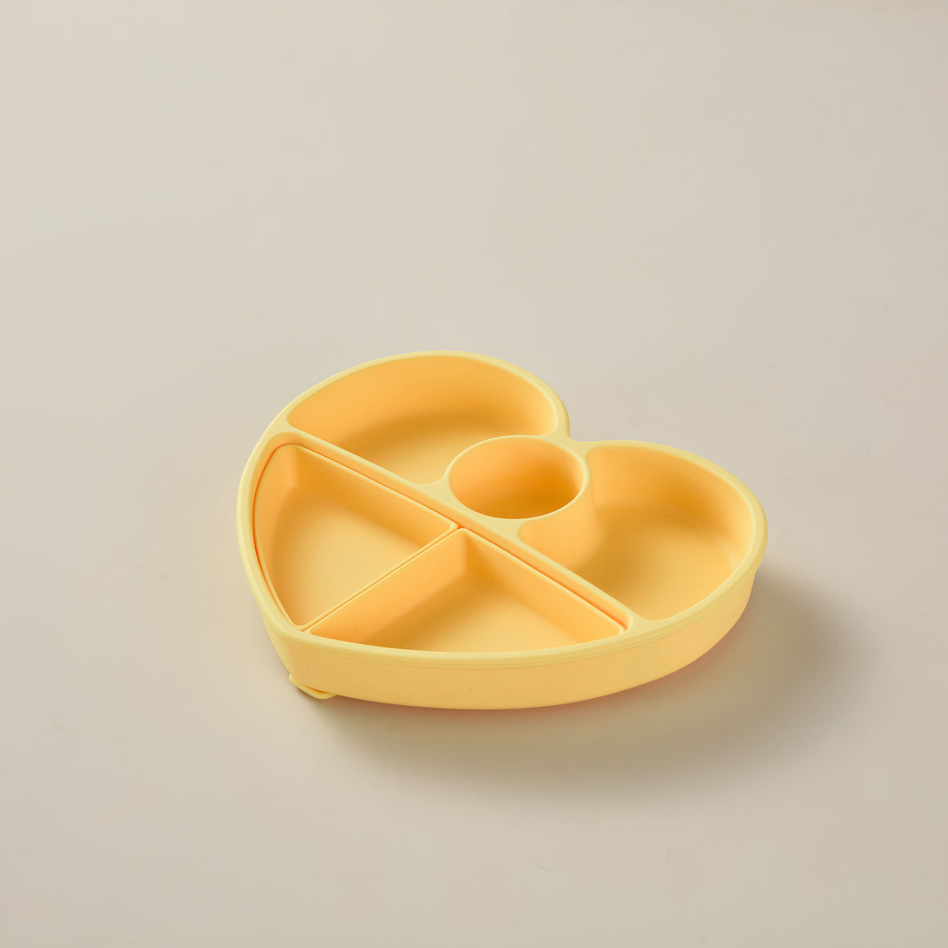 The Love Plate - Suction Plate with Lid- Honey Butter