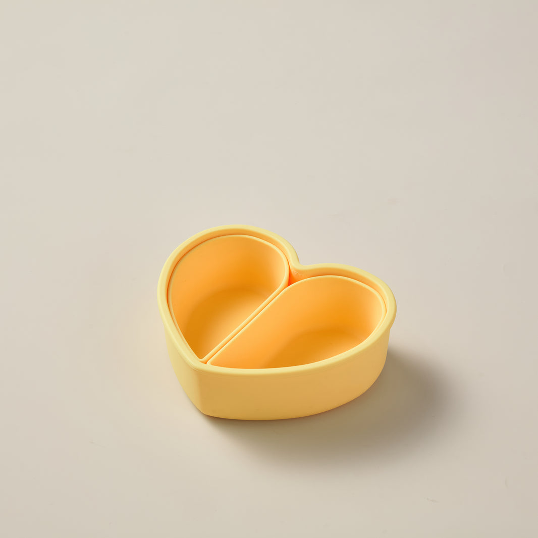 The Love Box - Divided Feeding Bowl with Lid - Honey Butter
