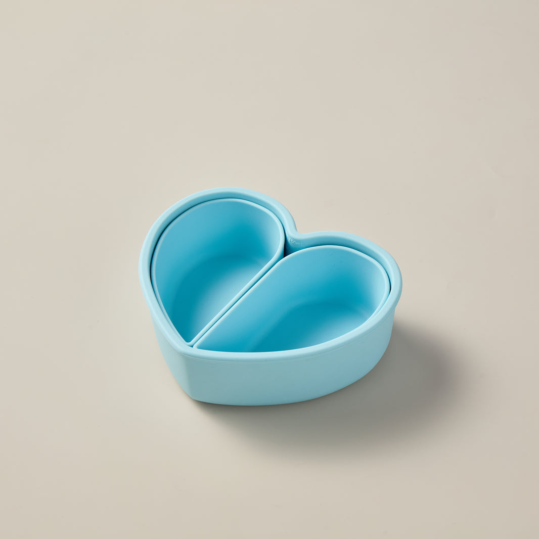 The Love Box - Divided Feeding Bowl with Lid - Sky Blue