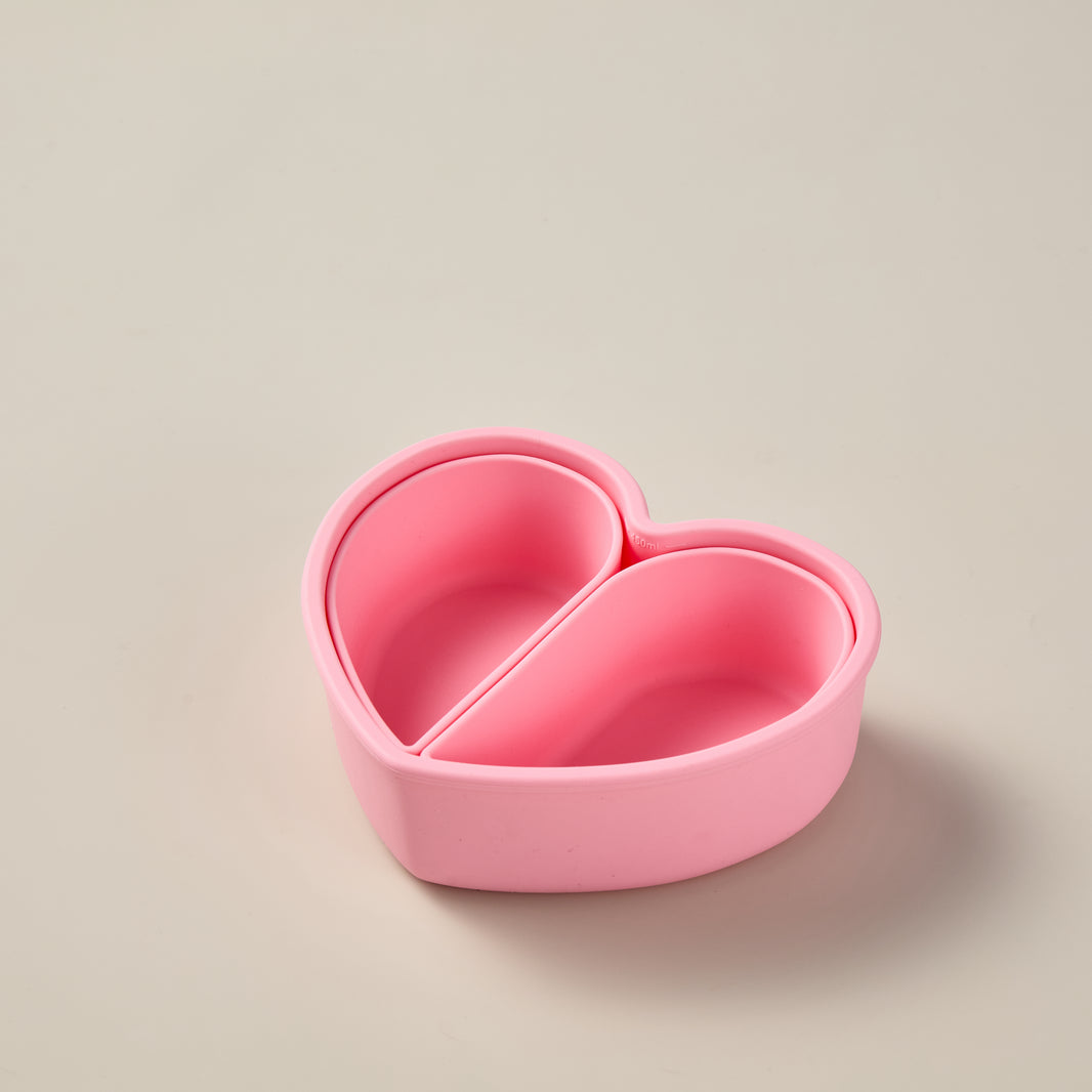 The Love Box - Divided Feeding Bowl with Lid - Blush Pink