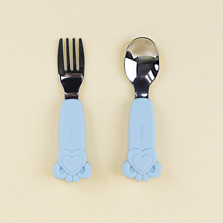 LoveBite Duo Fork & Spoon Set - Sky Blue