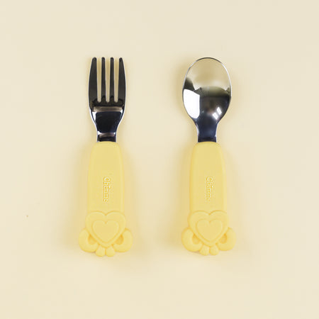 LoveBite Duo Fork & Spoon Set - Honey Butter
