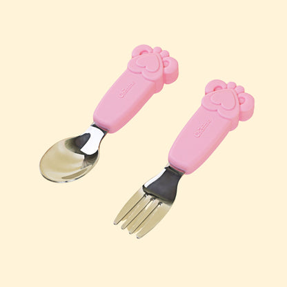 LoveBite Duo Fork & Spoon Set - Blush Pink